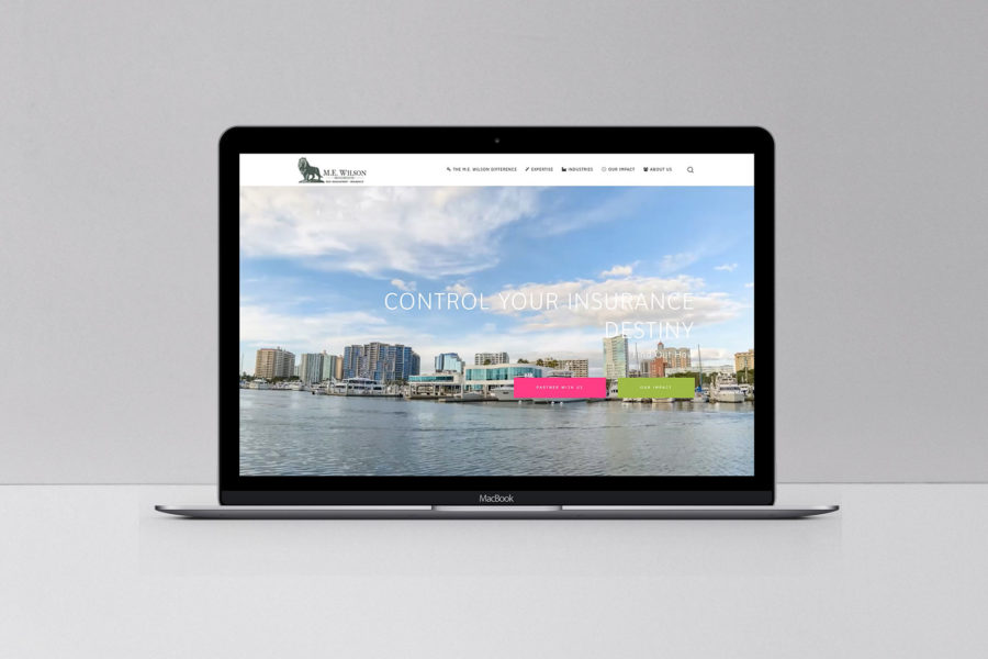 M.E. Wilson website featured on a Macbook screen